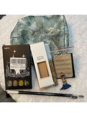 Makeup bag with set of products: stocking stuffers